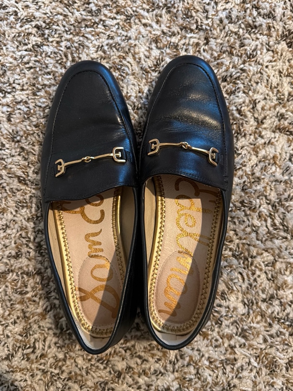 Sam Edelman Women’s Black Leather Loraine Horsebit Loafers